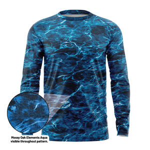 Camisa de Pesca de Manga Larga para Hombre con Protección Solar UPF50, Secado Rápido, Estampado por Sublimación, Diseño Azul, para Actividades al Aire Libre - Product Image 5