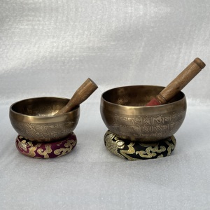 ขันเสียงทองสัมฤทธิ์คุณภาพสูง งานแฮนด์เมดแท้  ขันเสียงทิเบตโลหะผสมแบบกำหนดเอง ขันเสียงสำหรับทำสมาธิ ขันที่ตีขึ้นรูปด้วยมือ - Product Image 5