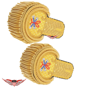 KEW - Epaulettes Antiguos Napoleónicos de Lujo Ecológicos Hechos a Mano con Hilo de Mylar y Bordado Vintage - Product Image 1
