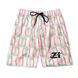 Shorts de sport en polyester pour hommes, taille élastique, coupe ample, longueur genou, couleur unie, pour l'été - Product Image 1