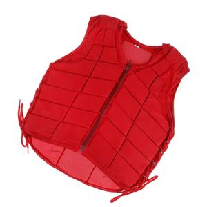 <b>Red</b> Horse Riding Safety Vest Unisex Sleeveless Zipper Closure Breathable Polyester Mesh Back Design - Product Image 1
