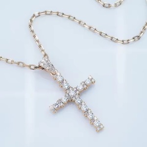 Colgante de Moissanita VVS con Diseño Cruzado, Colgante de Plata 925 con Incrustaciones, Joyería de Fe Cristiana, Joyería Religiosa, Regalos Bapistam - Product Image 3
