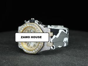 Customized <b>Men's</b> Vintage Hip Hop <b>Watch</b> Stainless Steel Cut Moissanite Diamond Unique Analog Glass Fashionable Stainless Steel - Product Image 3