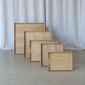 Bandeja de Madera para Servir al por Mayor, de Varios Tamaños, con Asas Recortadas, Bandeja de Almacenamiento de Madera Vintage para Decoración de Mesa y Exhibición de Alimentos - Product Image 1