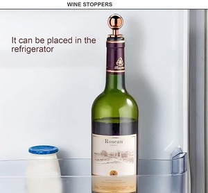Bouchon de bouteille de vin en cuivre 95 mm, bouchon d'étanchéité métallique avec fermeture en caoutchouc strié, qualité alimentaire, réutilisable pour bouteilles de vin - Product Image 4