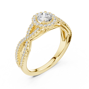 แหวนทองคำขาว 14K ประดับเพชรทรงกลมเพาะเลี้ยงในห้องปฏิบัติการ ของขวัญวันครบรอบสำหรับผู้หญิง |   เพชรที่เพิ่งเพาะเลี้ยง - Product Image 6