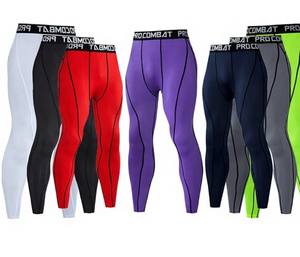 Leggings de sport pour homme, respirants, résistants à l'eau, à compression, à taille élastique, en spandex/nylon/coton - Product Image 1