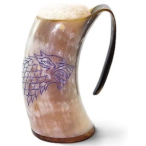 Buffalo DRINKING HORN MUG WITH HANDLE FOR <b>BEER</b> Coffee at Wholesale Price Viking Drinking Coffee Tankard Mugs - Product Image 1