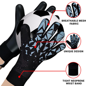 Guantes de Portero de Cuero de Alta Calidad para Jóvenes, Dedos Completos, Antideslizantes, Palma Gruesa, Ligeros, para Entrenamiento de Club - Product Image 4