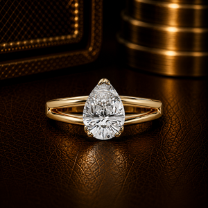 Anillo de Compromiso de Oro de 14K con Diamante Cultivado en Laboratorio con Certificación IGI, Diseño de Tallo Dividido, para Mujer, Elegante Anillo de Boda - Product Image 1