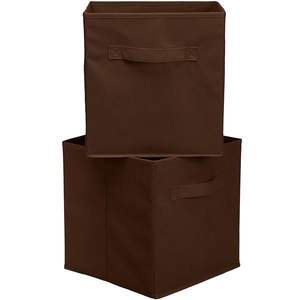 Paniers de rangement en tissu non tissé marron 6 pièces de haute qualité Solution de stockage durable et pratique - Product Image 2