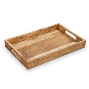 Bandeja de Madera Decorativa para el Hogar, Acabado Natural, Personalizable de Fábrica, para Servir Alimentos, Almacenamiento Versátil, Apta para Lavavajillas, Uso en Escritorio, Alta Calidad - Product Image 2