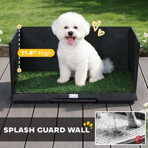 Tappetino igienico per cuccioli da interno con erba sintetica e pareti alte per l'addestramento degli animali domestici - Product Image 3