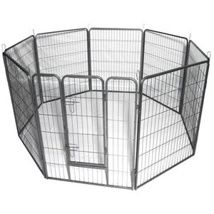Recinto per Cani in Metallo Resistente da 40 Pollici, Recinzione per Esercizio a 8 Pannelli Hammigrid, Box per Animali Domestici e Cancello in Argento - Product Image 3