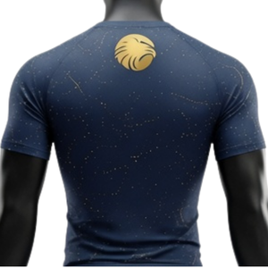 Ensemble de T-shirt et Short de Compression pour Hommes Bleu Marine et Or, Respirant, Extensible, Séchage Rapide, Fitness, Gym, Entraînement, Course à Pied, Sports Athlétiques - Product Image 4