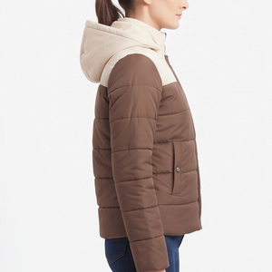 Chaqueta informal con capucha para mujer, abrigo acolchado de alta calidad, abrigo con botones y cremallera para mujer - Product Image 3
