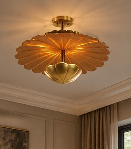 Elegant Bronze Ceiling <b>Light</b> Fixture With <b>Shell</b> Shape Design For Indoor Lighting Decorations - Product Image 3