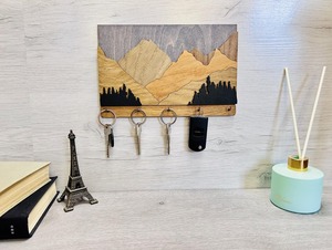 Premium Mountain Landscape <b>Wall</b> Mounted <b>Key</b> Holder <b>Hook</b> Stylish Nature Theme Home Decor And Gift Purpose Organizer From india - Product Image 3