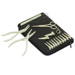 Kit d'extension de cheveux professionnel de haute qualité en acier inoxydable avec pinces à extension à forte adhérence, accessoires de colle et outil de bouclage - Product Image 6