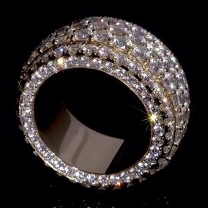 Luxury Jewelry Customization IGI Certified Diamond Jewelry Gold Plated VVS Moissanite Diamond Hip Hop Diamond <b>Rings</b> for <b>Men</b> - Product Image 3