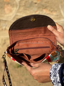 Nouveau sac à main en cuir aztèque de Style traditionnel occidental, sac à bandoulière et pochette de poignet colorés pour femmes, ensemble Combo Unique - Product Image 6