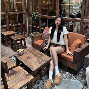 Ensemble haut à manches bouffantes de style coréen avec jupe trapèze pour un usage quotidien - Product Image 6