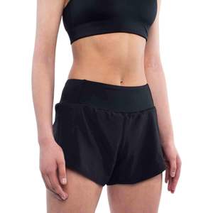 Women's High Waist Regular Fit Breathable Washed Stretch Casual Shorts with Pockets and Small Fork for Summer - Product Image 4