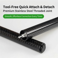 Extension de queue de billard professionnelle réglable en fibre de carbone 3K/12K de 8 pouces, légère, durable, haute résistance, pour billard et snooker