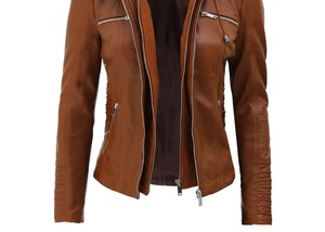 <b>Women</b> PU Leather Puffer <b>Jacket</b> <b>Lightweight</b> Satin Warm Winter Coat <b>Quilted</b> Design Zip Front Stand Collar Long Sleeve Casual - Product Image 2