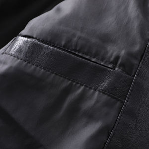 Colorful Premium Genuine Leather Winter Jacket for Men with Front Logo Custom Made Waterproof & Breathable - Product Image 4