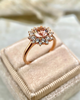 Bague de fiançailles fantaisie en Moissanite ronde taille brillant 1,65 carat, plaquée rhodium, monture à griffes en or rose Christian