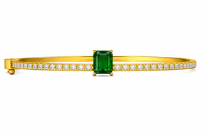 Gold Plated 925 Sterling <b>Silver</b> Emerald Cut Octagon CZ <b>Cuff</b> <b>Bracelet</b> Dainty Open Band Jewelry - Product Image 4