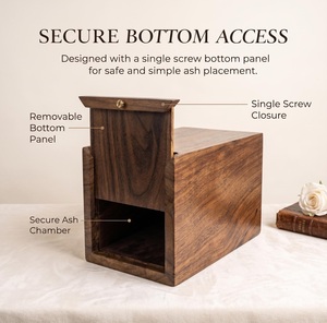Banc de jardin en bois personnalisé de style américain, urne gravée au laser, souvenir commémoratif pour cendres funéraires, durable et écologique - Product Image 3