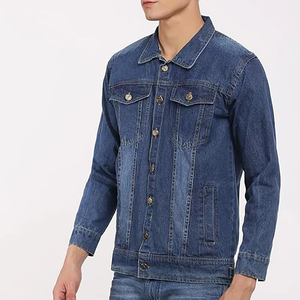 Wholesale Men Denim <b>Jacket</b> Long Sleeve Single Button Denim Cowboy Black Jeans <b>Jacket</b> for Men - Product Image 4