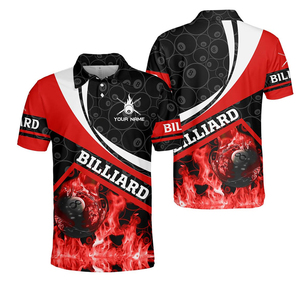 เสื้อโปโลบิลเลียดคุณภาพพรีเมียมสำหรับผู้ชาย พิมพ์ลายเต็มตัว เสื้อโปโลสนุกเกอร์สำหรับผู้ชาย เสื้อแฟนบิลเลียด ขั้นต่ำในการสั่งซื้อน้อย - Product Image 2