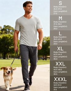 Camisa Casual de Manga Corta con Cuello en V para Hombre, Tela de Algodón Suave, Ligera, Transpirable, Ecológica, de Secado Rápido, Corte Ajustado, para Uso Diario - Product Image 5