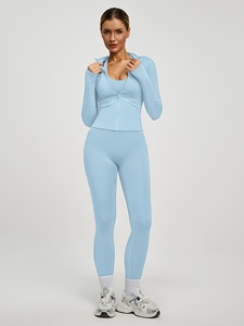 Ensemble de vêtements de sport pour femmes Atlaset, trois pièces, vêtements de sport sans couture, soutien-gorge de sport, leggings taille haute, veste, logo personnalisé OEM - Product Image 1