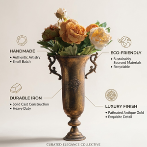 Vase décoratif en fer doré de luxe 2025, fait main, moderne, écologique, durable, pour la maison, le bureau, le salon, décoration de sol, nouvelle arrivée - Product Image 4