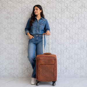 New Designer Luggage Bags Multi Uses Handmade Trolley Bag Genuine Leather Unisex Big Size Multi Uses Unique Design <b>Suitcase</b> - Product Image 3