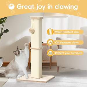 High Quality Folding Wood <b>Cat</b> Tree & Scratcher <b>Toy</b> with Adjustable Height for <b>Indoor</b> <b>Cats</b> - Product Image 3