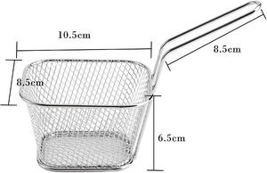 Mini passoire à frites en acier inoxydable avec long manche |   Panier de service pour friture, compatible lave-vaisselle, ustensile de cuisine - Product Image 5