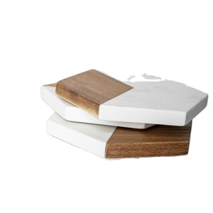 Sous-verres antidérapants attrayants hexagonaux en marbre/bois sous-verres absorbants à prix de gros d'usine direct avec les meilleurs tarifs abordables - Product Image 1
