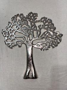 Plaque murale en métal pour arbre de Noël, ornement suspendu rustique argenté, panneau décoratif pour entrée d'arbre, pour décoration intérieure et cadeau - Product Image 1