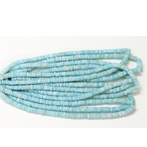 Hermosas cuentas de ópalo facetadas en forma de neumático, color azul aguamarina, de 5-8 mm, cuentas de ópalo en forma de rueda, color azul aguamarina. - Product Image 3