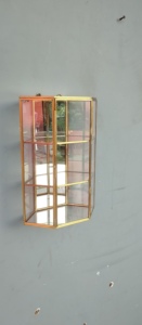 Artisan Design SH75a <b>Wall</b> <b>Mounted</b> Glass Storage Cabinet <b>Shelf</b> with Gold Frame Decorative Vintage Style for Bathroom - Product Image 4