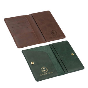 Custom Leather <b>Passport</b> Holder Slim Travel <b>Wallet</b> with Card Slots OEM Promotional Gifts - Product Image 4