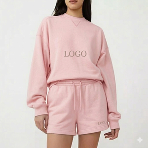 Conjunto de Top y Shorts con Cuello Alto para Mujer, Cómodo, Cálido, para Invierno, Estilo Informal, Elegante, para Uso Diario - Product Image 1