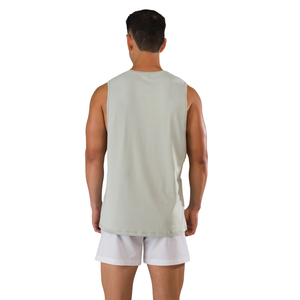 Camiseta sin mangas para hombre, corte ajustado, para gimnasio, entrenamiento, chaleco deportivo ligero, color plateado - Product Image 2