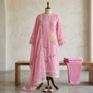 Tela Ligera de Algodón Bordado para Salwar Kameez con Dupatta, Material de Traje Indio sin Coser para Mujer, Ropa de Fiesta - Product Image 5