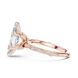 <b>Vintage</b> Infinity Vine 2.5ct Marquise Cut Lab Grown Diamond Side Stone Engagement <b>Ring</b> 10K 14K 18K <b>Gold</b> IGI Certified - Product Image 6